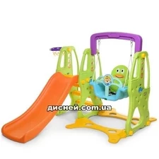 Детская горка-качель HF-H002, с баскетбольным кольцом